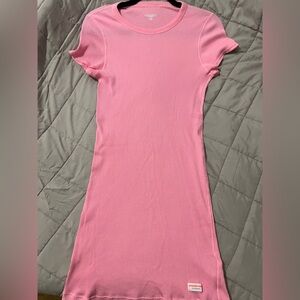 Alexander Wang short-sleeve loungewear dress in ribbed cotton